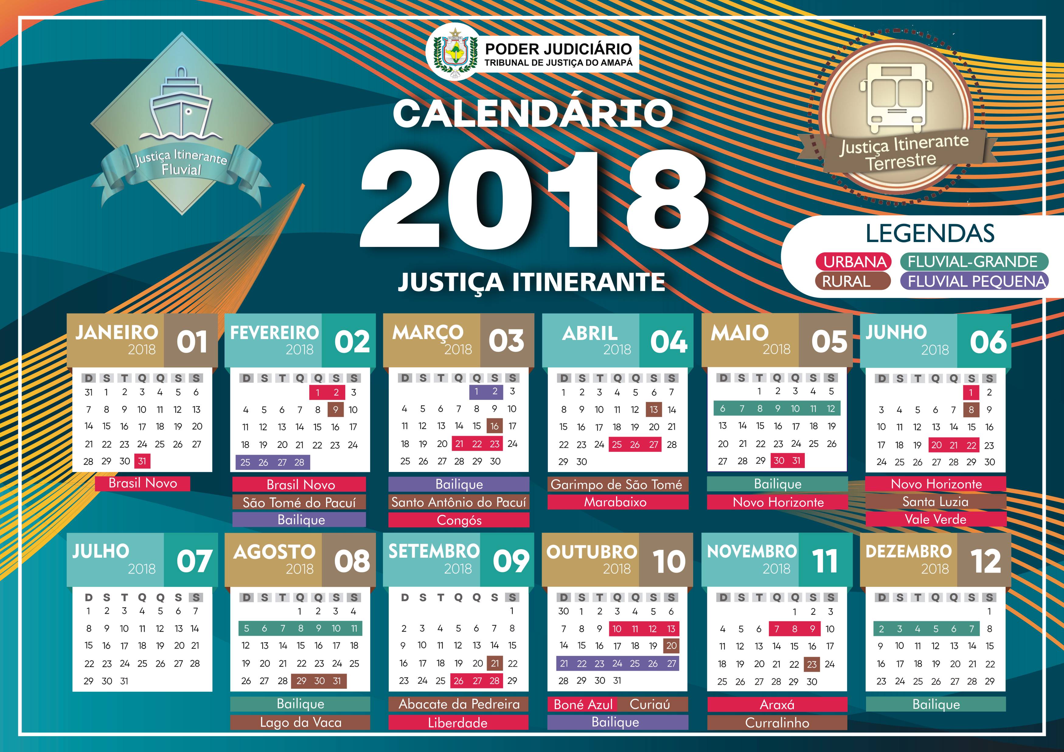 calendario itinerante 2018